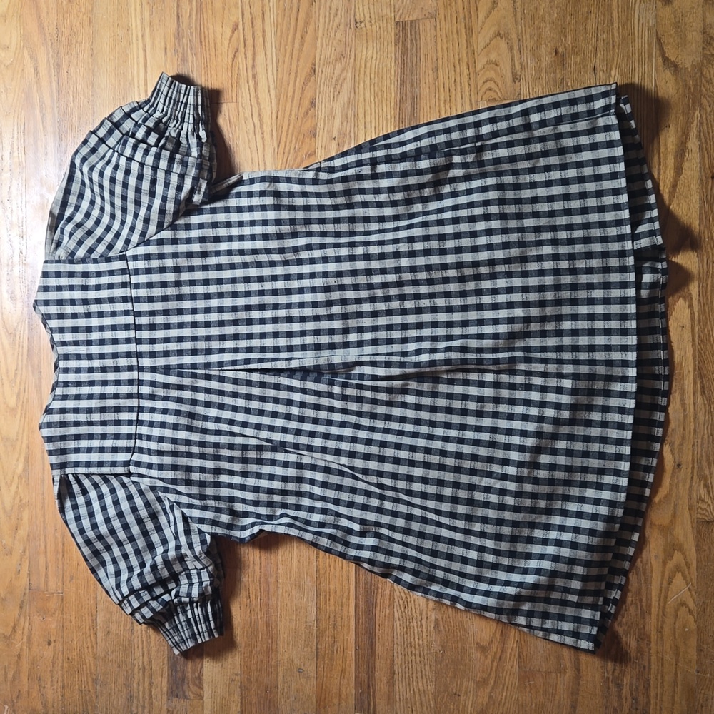 BN Free People Afternoon The Polly gingham plaid puff sleeve mini dress - Picture 4 of 7